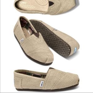 Toms Alpargata Natural Burlap Slip Ons